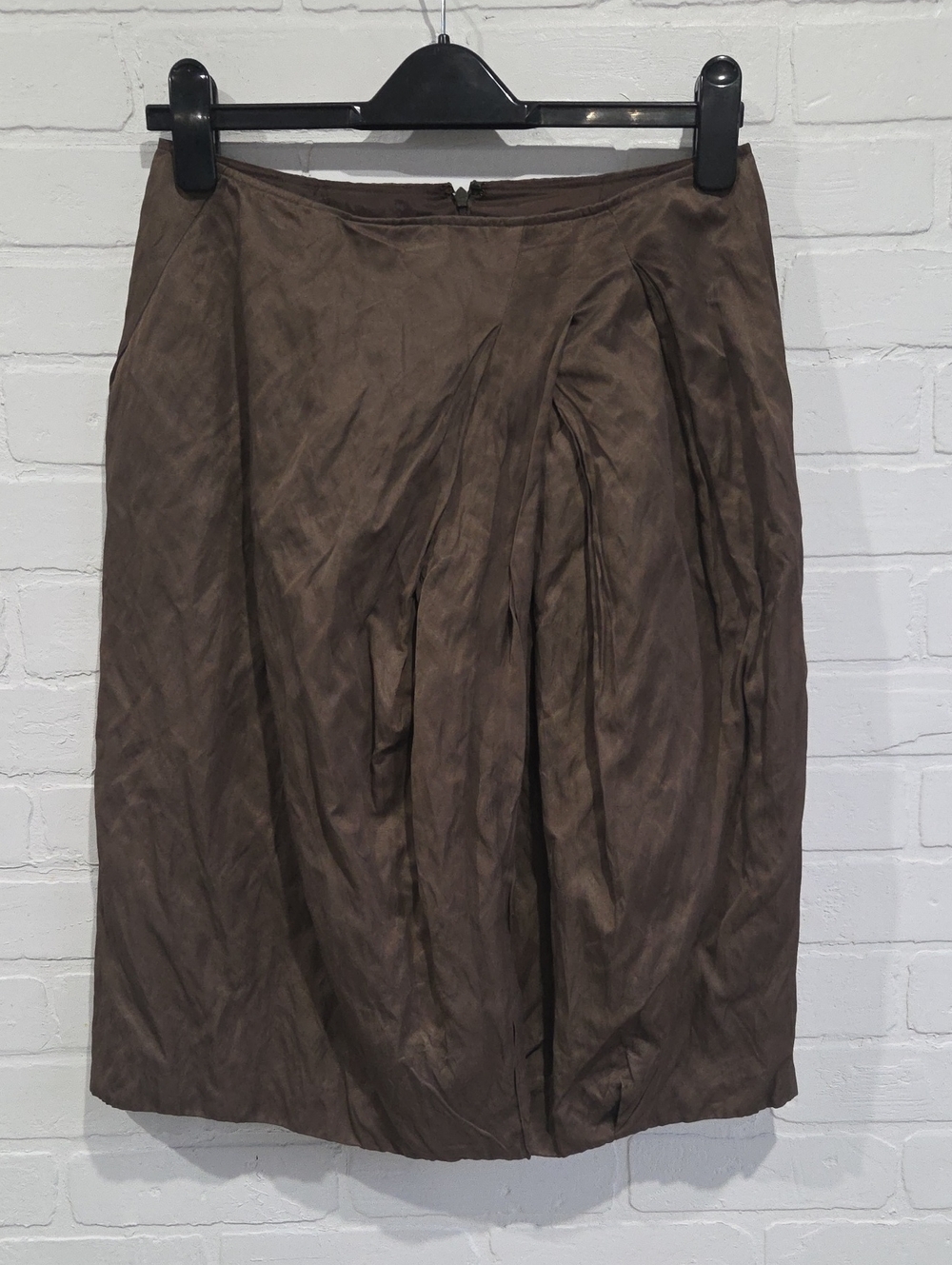 Lafayette 148 New York Pleated Crinckled Midi Skirt